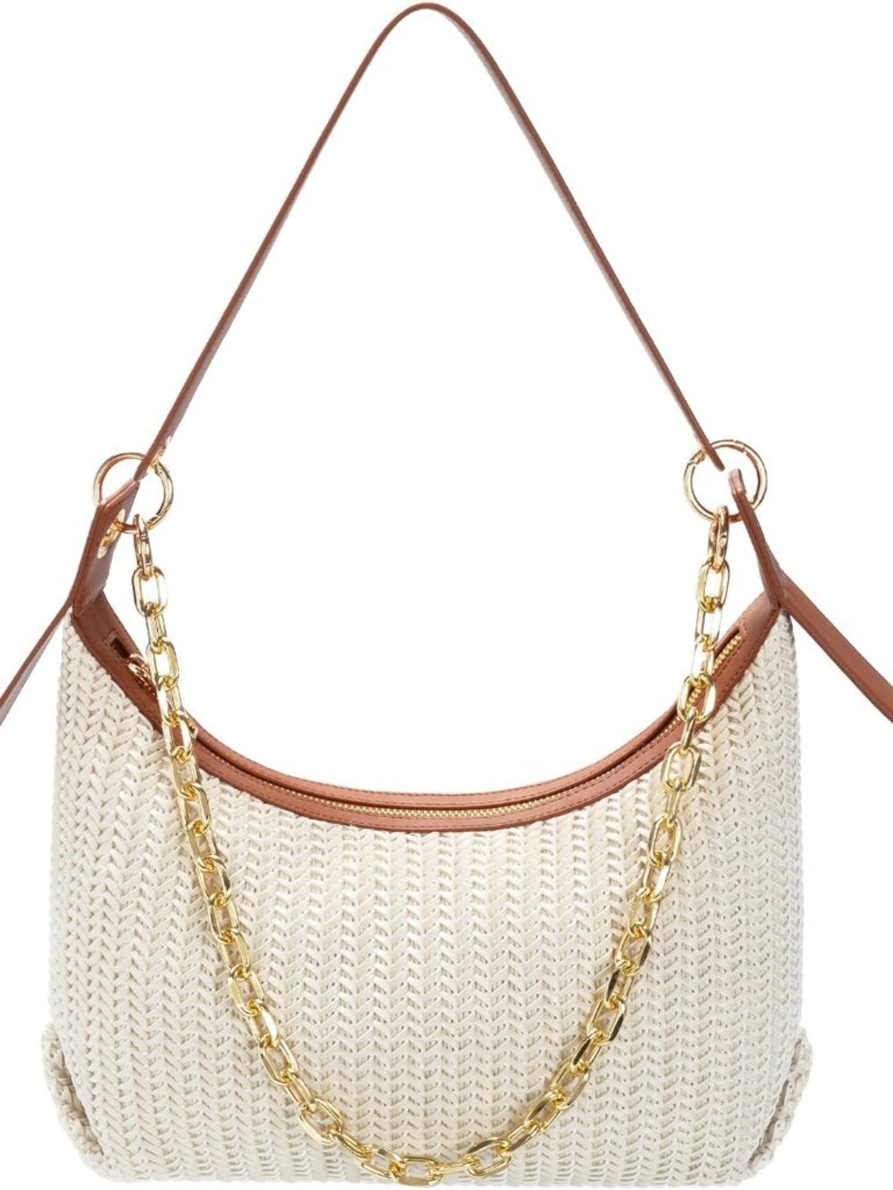 Trendy Woven Shoulder Bag for Women Cute Hobo Purses and Handbags